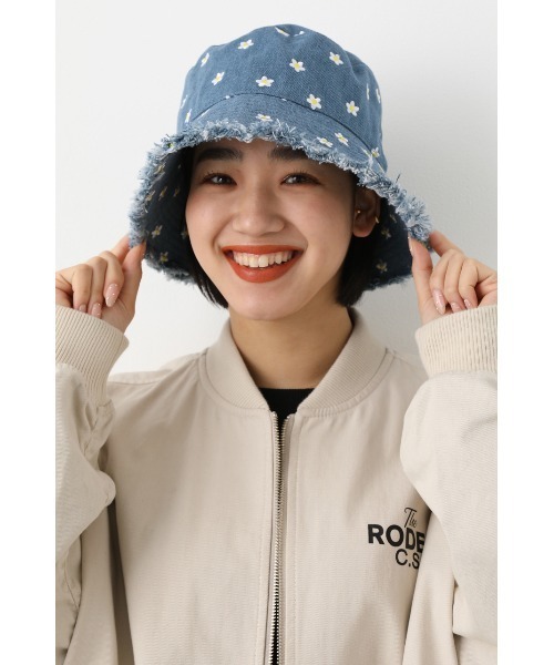 RODEO CROWNS WIDE BOWL（ロデオクラウンズワイドボウル）の「Flower embroidery HAT（ハット・レディース・ライトブルー/ブルー・FREE）」の14枚目の写真