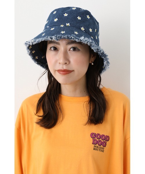 RODEO CROWNS WIDE BOWL（ロデオクラウンズワイドボウル）の「Flower embroidery HAT（ハット・レディース・ライトブルー/ブルー・FREE）」の15枚目の写真