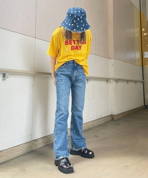 RODEO CROWNS WIDE BOWL（ロデオクラウンズワイドボウル）の「Flower embroidery HAT（ハット・レディース・ライトブルー/ブルー・FREE）」の7枚目の写真