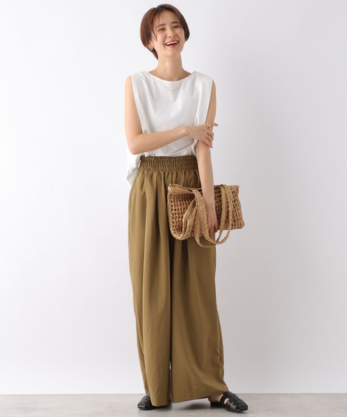 LEPSIM（レプシィム）の「ショルダータックノースリーブ　163547（Tシャツ/カットソー・レディース・ブラック/オフホワイト/カーキ/ホワイト×ブラック/パープル系その他・FREE）」の18枚目の写真