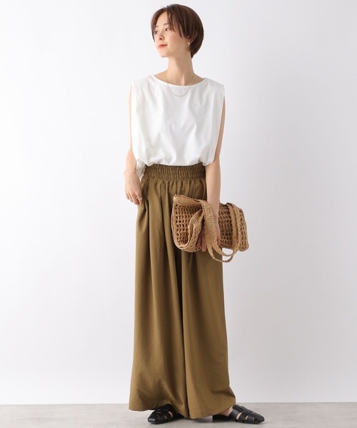 LEPSIM（レプシィム）の「ショルダータックノースリーブ　163547（Tシャツ/カットソー・レディース・ブラック/オフホワイト/カーキ/ホワイト×ブラック/パープル系その他・FREE）」の19枚目の写真