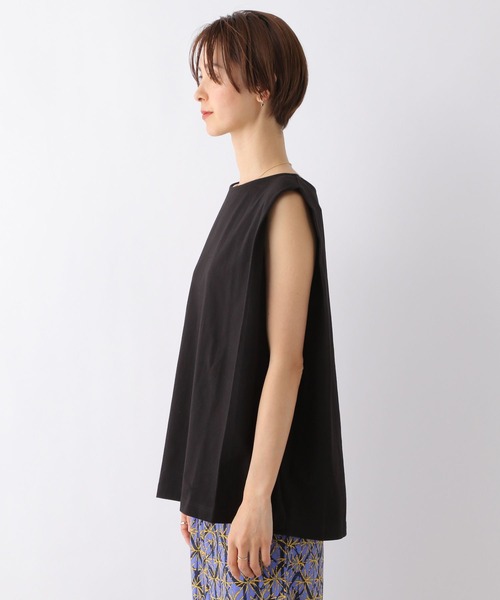 LEPSIM（レプシィム）の「ショルダータックノースリーブ　163547（Tシャツ/カットソー・レディース・ブラック/オフホワイト/カーキ/ホワイト×ブラック/パープル系その他・FREE）」の7枚目の写真