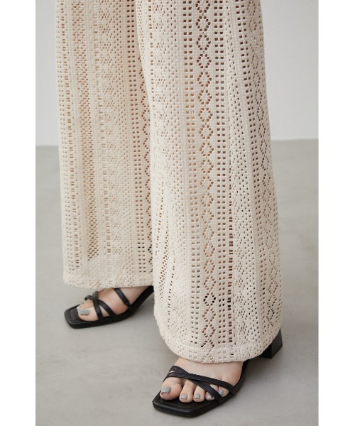 AZUL by moussy(アズールバイマウジー)の「LACE PANTS/レースパンツ(その他パンツ・レディース・アイボリー/ブラック・MEDIUM/SMALL)」の12枚目の写真