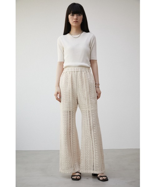 AZUL by moussy(アズールバイマウジー)の「LACE PANTS/レースパンツ(その他パンツ・レディース・アイボリー/ブラック・MEDIUM/SMALL)」の6枚目の写真
