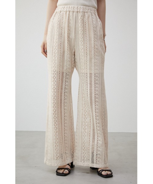 AZUL by moussy(アズールバイマウジー)の「LACE PANTS/レースパンツ(その他パンツ・レディース・アイボリー/ブラック・MEDIUM/SMALL)」の7枚目の写真