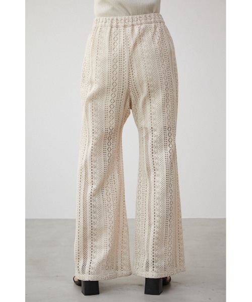 AZUL by moussy(アズールバイマウジー)の「LACE PANTS/レースパンツ(その他パンツ・レディース・アイボリー/ブラック・MEDIUM/SMALL)」の9枚目の写真