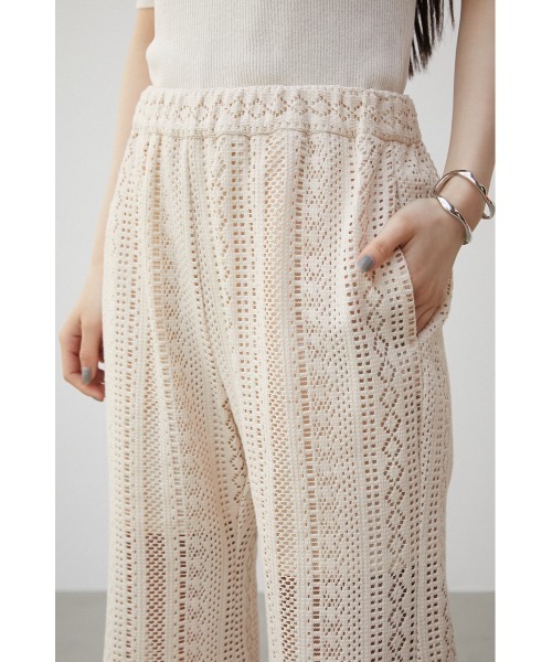 AZUL by moussy(アズールバイマウジー)の「LACE PANTS/レースパンツ(その他パンツ・レディース・アイボリー/ブラック・MEDIUM/SMALL)」の10枚目の写真