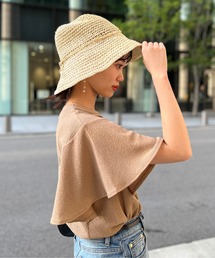 シンプル細編みペーパーハット