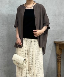 un dix cors（アンディコール）の「リネンライクギャザーブラウス（シャツ/ブラウス）」