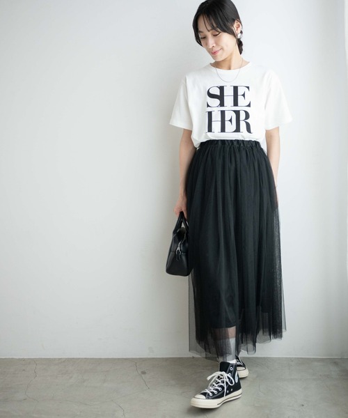 WEGO(ウィゴー)の「WEGO/【一部店限定】2wayボリュームチュールスカート(スカート・レディース・オフホワイト/ブラック・FREE)」の4枚目の写真