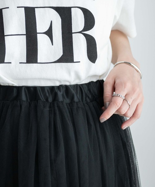 WEGO(ウィゴー)の「WEGO/【一部店限定】2wayボリュームチュールスカート(スカート・レディース・オフホワイト/ブラック・FREE)」の5枚目の写真