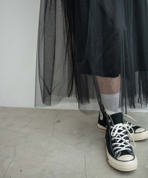 WEGO(ウィゴー)の「WEGO/【一部店限定】2wayボリュームチュールスカート(スカート・レディース・オフホワイト/ブラック・FREE)」の6枚目の写真