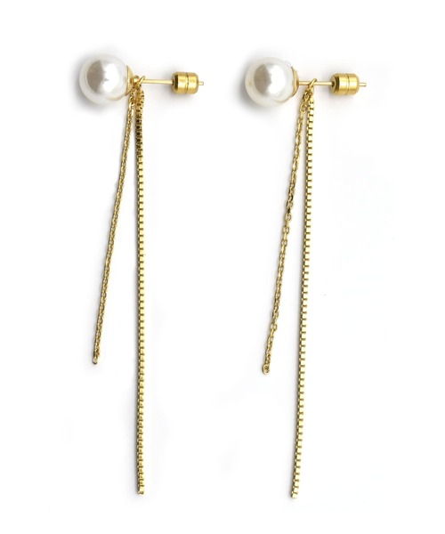LHME(エルエイチエムイー)の「LHME チェーンドロップパールピアス/サージカルステンレス316L(金属アレルギー対応)(ピアス(両耳用)・レディース・シルバー/ゴールド・ONE SIZE)」の17枚目の写真