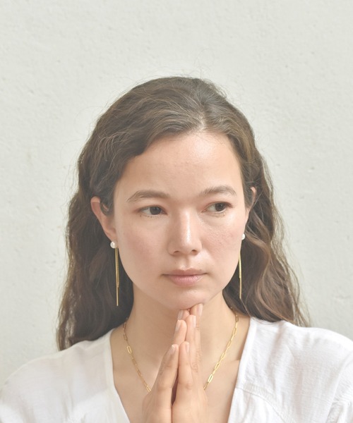 LHME(エルエイチエムイー)の「LHME チェーンドロップパールピアス/サージカルステンレス316L(金属アレルギー対応)(ピアス(両耳用)・レディース・シルバー/ゴールド・ONE SIZE)」の22枚目の写真