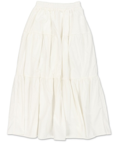 SPINNS（スピンズ）の「ティアードロングスカート（スカート・レディース・ブラック/ホワイト・ONESIZE）」の3枚目の写真