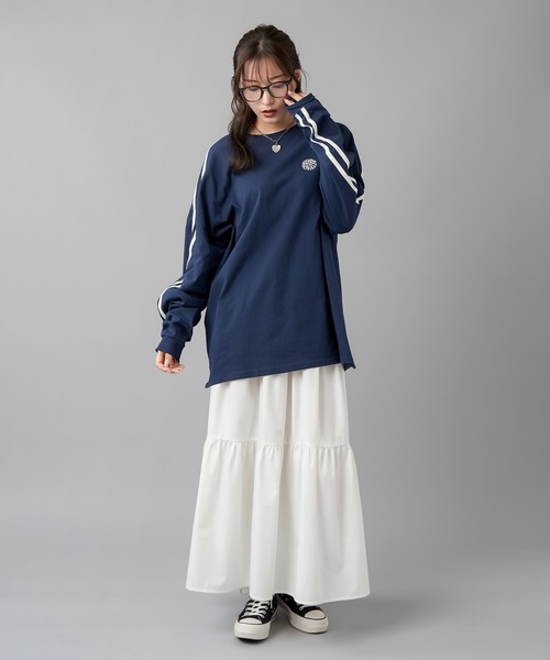 SPINNS（スピンズ）の「ティアードロングスカート（スカート・レディース・ブラック/ホワイト・ONESIZE）」の16枚目の写真