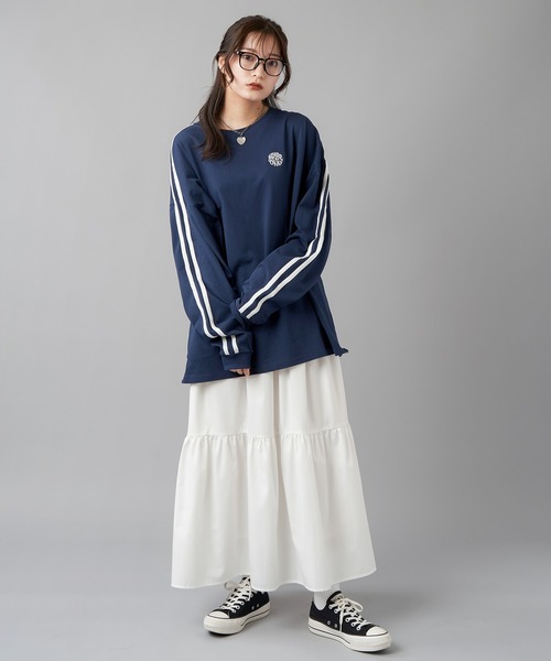 SPINNS（スピンズ）の「ティアードロングスカート（スカート・レディース・ブラック/ホワイト・ONESIZE）」の17枚目の写真