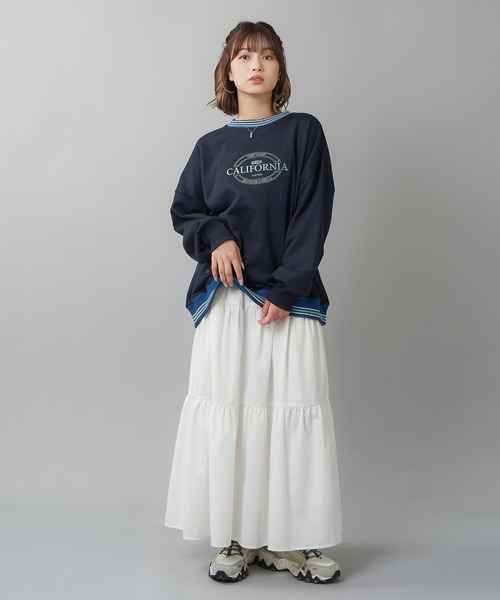 SPINNS（スピンズ）の「ティアードロングスカート（スカート・レディース・ブラック/ホワイト・ONESIZE）」の20枚目の写真