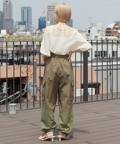 w closet(ダブルクローゼット)の「【SETアイテム】シアーボレロ&リブキャミソール(カーディガン/ボレロ・レディース・オフホワイト/ブラック/ピンク/サックスブルー/ライトブラウン・FREE)」の8枚目の写真