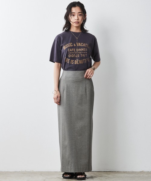 CHIC STYLE（シックスタイル）の「 カットソーマキシタイトスカート ＜大きいサイズ有＞シックスタイル（スカート・レディース・ブラック/グレー・5L/4L/LL/L/M/3L）」の18枚目の写真