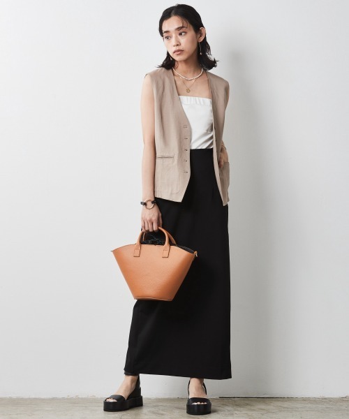 CHIC STYLE（シックスタイル）の「 カットソーマキシタイトスカート ＜大きいサイズ有＞シックスタイル（スカート・レディース・ブラック/グレー・5L/4L/LL/L/M/3L）」の8枚目の写真