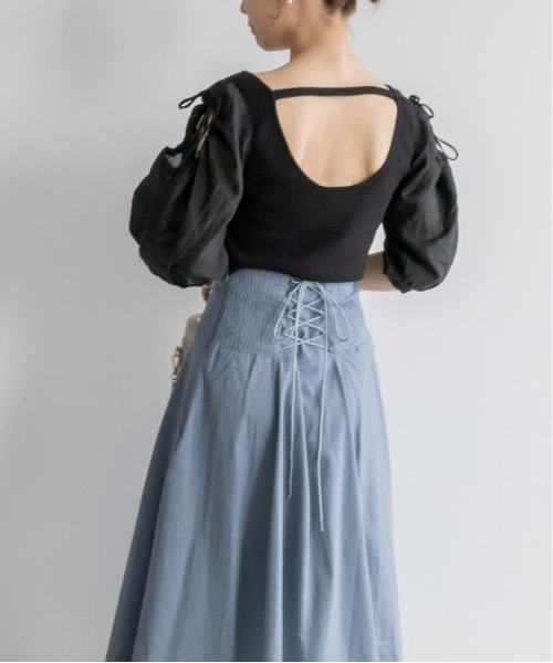 RANDA(ランダ)の「ボリュームスリーブカットプルオーバー(Tシャツ/カットソー・レディース・ブラック/ホワイト/パープル・FREE)」の10枚目の写真