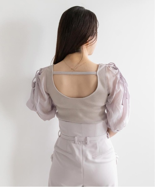 RANDA(ランダ)の「ボリュームスリーブカットプルオーバー(Tシャツ/カットソー・レディース・ブラック/ホワイト/パープル・FREE)」の16枚目の写真