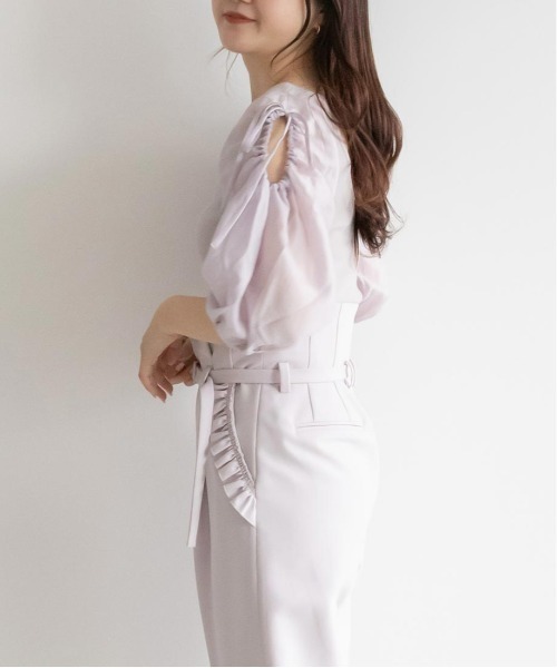 RANDA(ランダ)の「ボリュームスリーブカットプルオーバー(Tシャツ/カットソー・レディース・ブラック/ホワイト/パープル・FREE)」の18枚目の写真