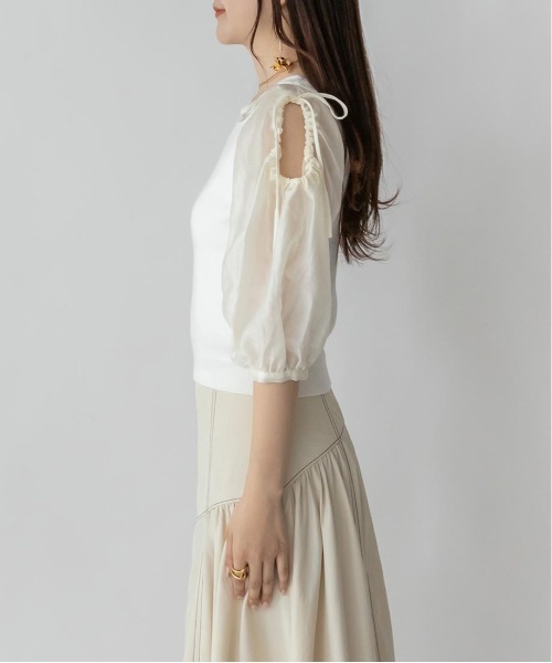 RANDA(ランダ)の「ボリュームスリーブカットプルオーバー(Tシャツ/カットソー・レディース・ブラック/ホワイト/パープル・FREE)」の21枚目の写真