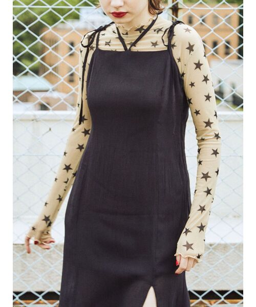 jouetie（ジュエティ）の「パターンシアーフィットトップス（Tシャツ/カットソー・レディース・ブラック/ベージュ・MEDIUM）」の4枚目の写真