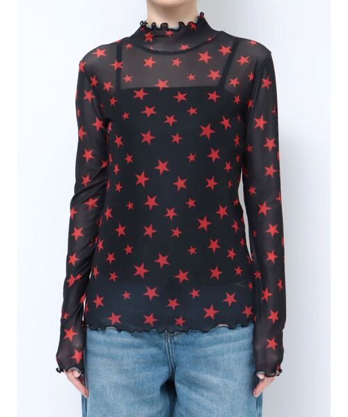 jouetie（ジュエティ）の「パターンシアーフィットトップス（Tシャツ/カットソー・レディース・ブラック/ベージュ・MEDIUM）」の13枚目の写真