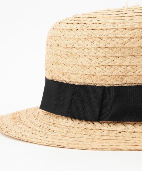 Ray BEAMS（レイビームス）の「Ray BEAMS / ラフィア カンカン帽（ハット・レディース・ナチュラル/ブラウン・ONE SIZE）」の12枚目の写真