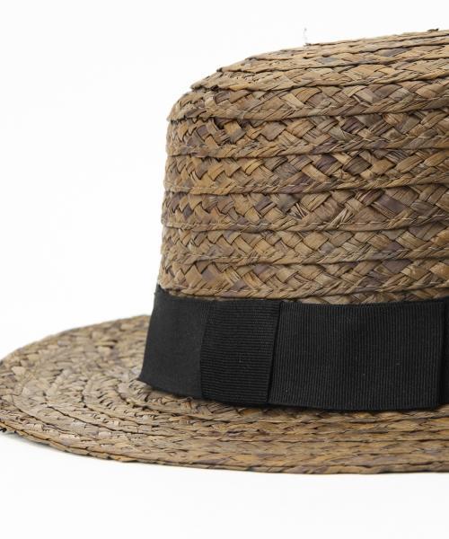Ray BEAMS（レイビームス）の「Ray BEAMS / ラフィア カンカン帽（ハット・レディース・ナチュラル/ブラウン・ONE SIZE）」の6枚目の写真
