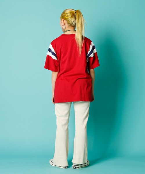 WALLA WALLA SPORT（ワラワラスポーツ）の「SHOULDER INSERT TEE / ショルダーインサート ティー（Tシャツ/カットソー・レディース・レッド/ブラウン/グリーン/ネイビー・MEDIUM/LARGE/X-LARGE/XX-LARGE/SMALL）」の8枚目の写真