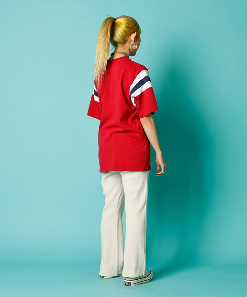 WALLA WALLA SPORT（ワラワラスポーツ）の「SHOULDER INSERT TEE / ショルダーインサート ティー（Tシャツ/カットソー・レディース・レッド/ブラウン/グリーン/ネイビー・MEDIUM/LARGE/X-LARGE/XX-LARGE/SMALL）」の7枚目の写真