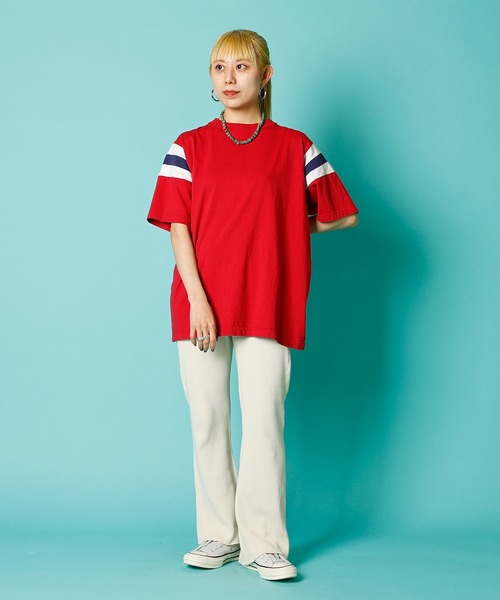WALLA WALLA SPORT（ワラワラスポーツ）の「SHOULDER INSERT TEE / ショルダーインサート ティー（Tシャツ/カットソー・レディース・レッド/ブラウン/グリーン/ネイビー・MEDIUM/LARGE/X-LARGE/XX-LARGE/SMALL）」の6枚目の写真