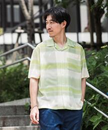 ITEMS URBANRESEARCH（アイテムズ アーバンリサーチ）の「プリントボーダー 半袖シアーシャツ（シャツ/ブラウス・メンズ）」