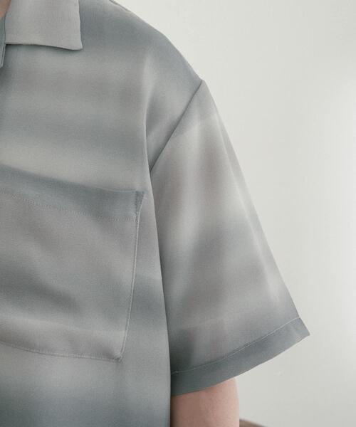 ITEMS URBANRESEARCH(アイテムズ アーバンリサーチ)の「プリントボーダー 半袖シアーシャツ(シャツ/ブラウス・メンズ・グレー/イエロー/ブルー・LARGE/MEDIUM)」の13枚目の写真