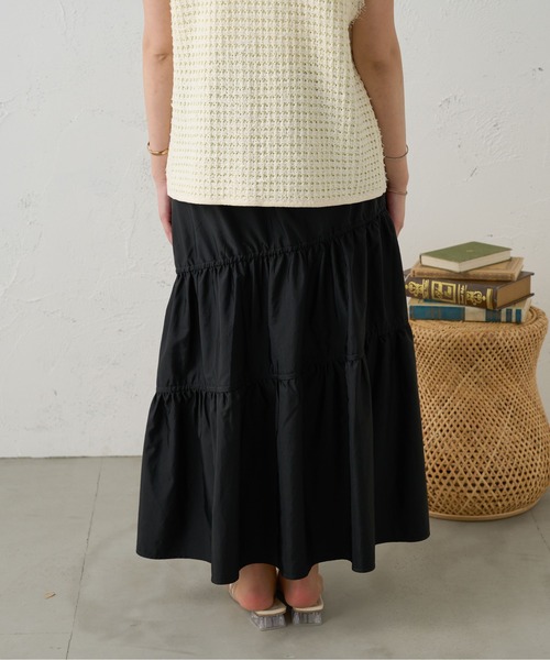Ambre Neige(アンブルネージュ)の「アシメギャザーリボンスカート/【WEB/EC限定商品】(スカート・レディース・ブラック/アイボリー・FREE)」の16枚目の写真