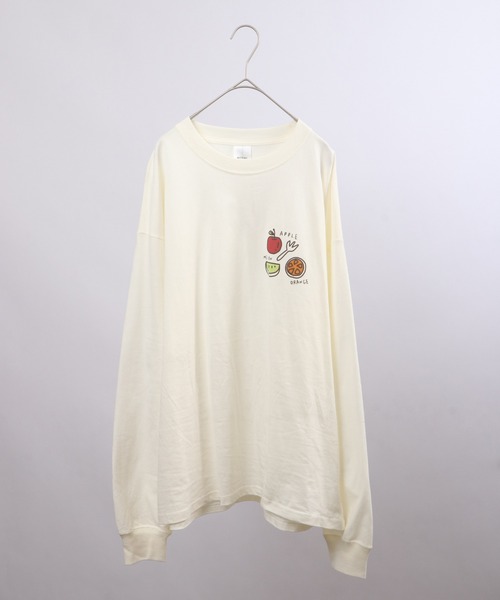 spiritoso(スピリトーゾ)の「spiritoso フルーツブリント長袖Tシャツ(Tシャツ/カットソー・レディース・オフホワイト/サーモンピンク・F)」の14枚目の写真