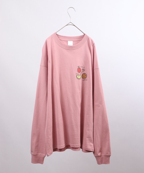 spiritoso(スピリトーゾ)の「spiritoso フルーツブリント長袖Tシャツ(Tシャツ/カットソー・レディース・オフホワイト/サーモンピンク・F)」の15枚目の写真