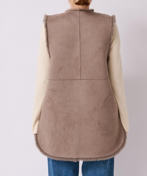 RIVE DROITE（リヴドロワ）の「リバーシブルエコファーベスト（ベスト・レディース・アイボリー/モカ・FREE）」の12枚目の写真