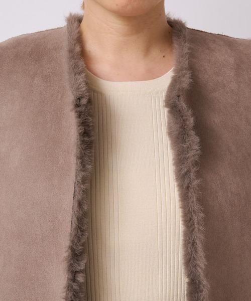 RIVE DROITE（リヴドロワ）の「リバーシブルエコファーベスト（ベスト・レディース・アイボリー/モカ・FREE）」の5枚目の写真