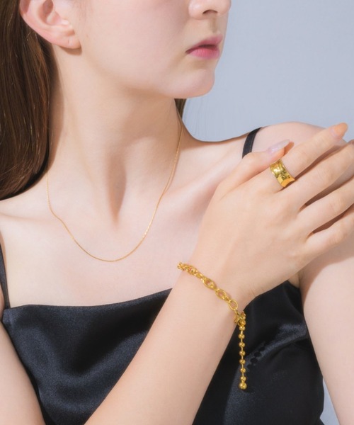 muku（ムク）の「金属アレルギー対応 切替ボールチェーンブレスレット / サージカルステンレス/316L（ブレスレット・レディース・シルバー/ゴールド・FREE）」の8枚目の写真