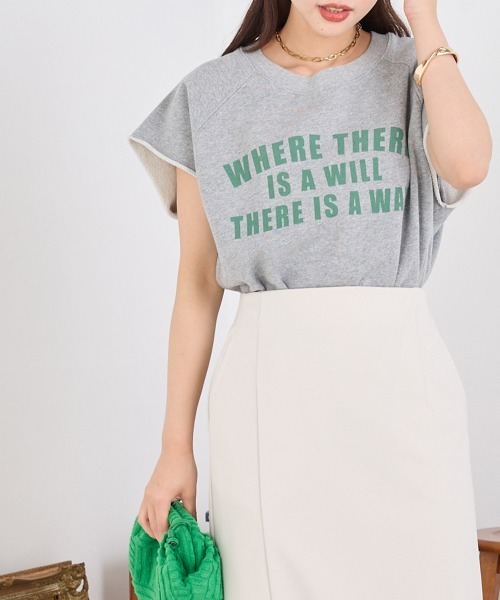 OMNES（オムネス）の「裏毛フレンチスリーブプルオーバー（Tシャツ/カットソー・レディース・ベージュ/グレー/チャコール・FREE）」の4枚目の写真