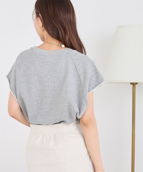 OMNES（オムネス）の「裏毛フレンチスリーブプルオーバー（Tシャツ/カットソー・レディース・ベージュ/グレー/チャコール・FREE）」の6枚目の写真