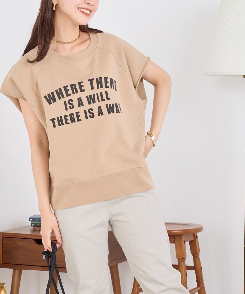 OMNES（オムネス）の「裏毛フレンチスリーブプルオーバー（Tシャツ/カットソー・レディース・ベージュ/グレー/チャコール・FREE）」の16枚目の写真