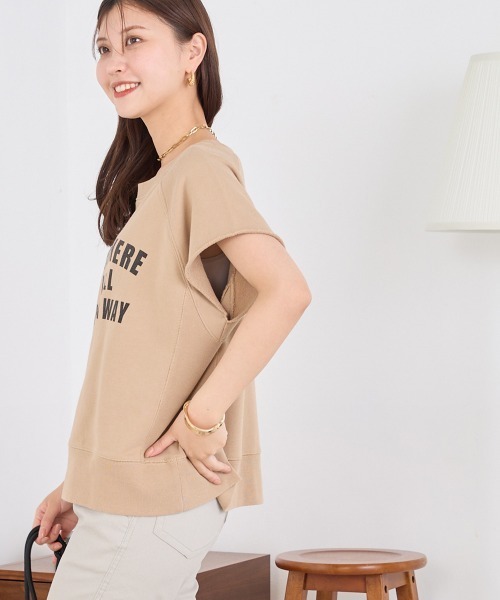 OMNES（オムネス）の「裏毛フレンチスリーブプルオーバー（Tシャツ/カットソー・レディース・ベージュ/グレー/チャコール・FREE）」の17枚目の写真