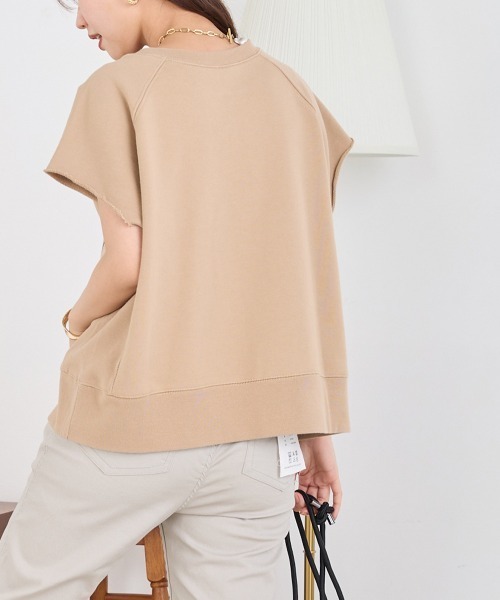 OMNES（オムネス）の「裏毛フレンチスリーブプルオーバー（Tシャツ/カットソー・レディース・ベージュ/グレー/チャコール・FREE）」の18枚目の写真
