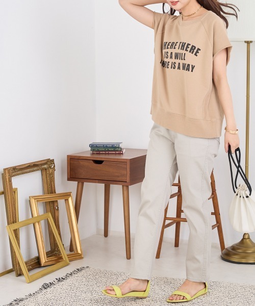 OMNES（オムネス）の「裏毛フレンチスリーブプルオーバー（Tシャツ/カットソー・レディース・ベージュ/グレー/チャコール・FREE）」の19枚目の写真